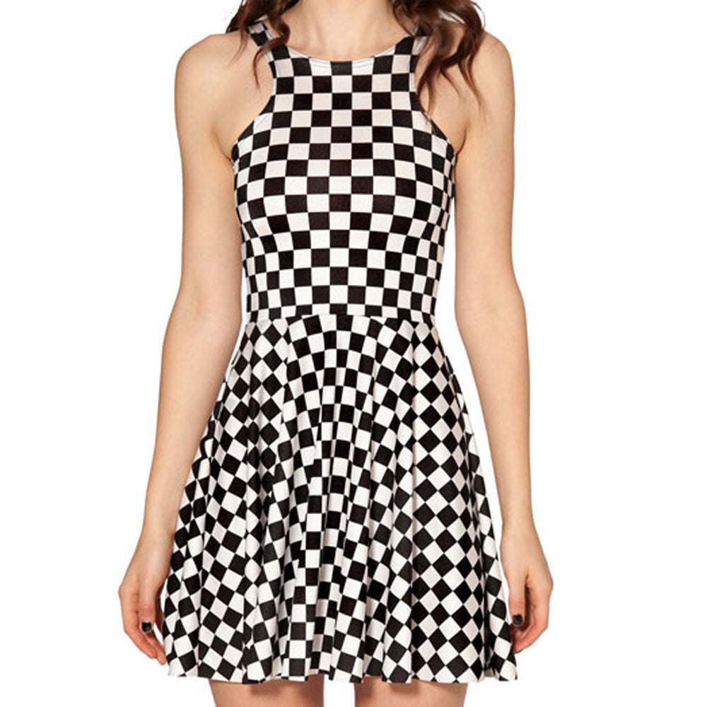 Classic Checkered Skater Dress